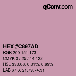 Color code: HEX #C897AD | qconv.com