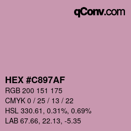 Color code: HEX #C897AF | qconv.com