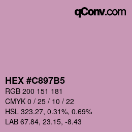 カラーコード: HEX #C897B5 | qconv.com