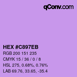 Color code: HEX #C897EB | qconv.com