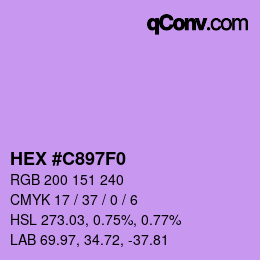 Color code: HEX #C897F0 | qconv.com