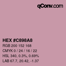 颜色代码: HEX #C898A8 | qconv.com