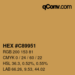 颜色代码: HEX #C89951 | qconv.com
