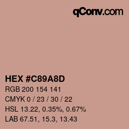 Color code: HEX #C89A8D | qconv.com