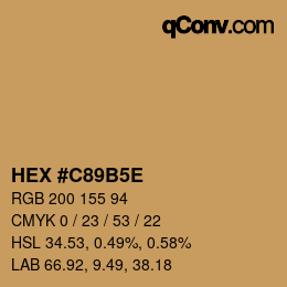 Farbcode: HEX #C89B5E | qconv.com