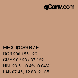 カラーコード: HEX #C89B7E | qconv.com