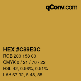 Color code: HEX #C89E3C | qconv.com