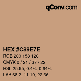 Color code: HEX #C89E7E | qconv.com