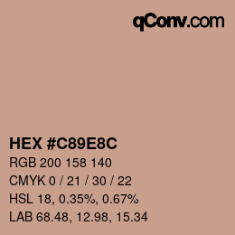 Color code: HEX #C89E8C | qconv.com
