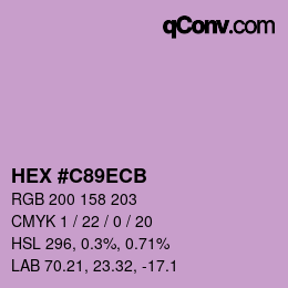 Color code: HEX #C89ECB | qconv.com