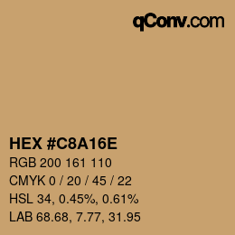 Color code: HEX #C8A16E | qconv.com