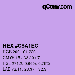 カラーコード: HEX #C8A1EC | qconv.com