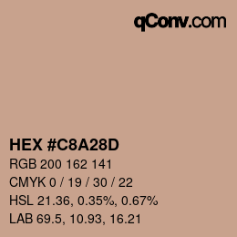 Color code: HEX #C8A28D | qconv.com