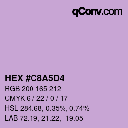 颜色代码: HEX #C8A5D4 | qconv.com