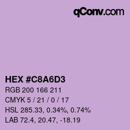 Color code: HEX #C8A6D3 | qconv.com