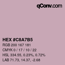 颜色代码: HEX #C8A7B5 | qconv.com