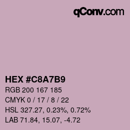 颜色代码: HEX #C8A7B9 | qconv.com