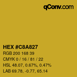 カラーコード: HEX #C8A827 | qconv.com