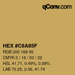 Color code: HEX #C8A85F | qconv.com
