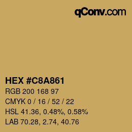 颜色代码: HEX #C8A861 | qconv.com