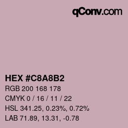 颜色代码: HEX #C8A8B2 | qconv.com