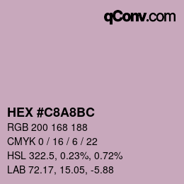 颜色代码: HEX #C8A8BC | qconv.com