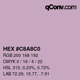 Farbcode: HEX #C8A8C0 | qconv.com