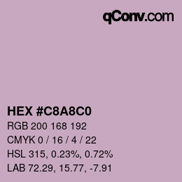 Color code: HEX #C8A8C0 | qconv.com