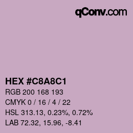 颜色代码: HEX #C8A8C1 | qconv.com