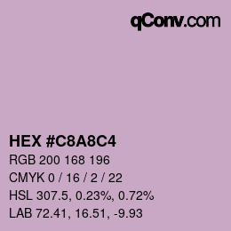 Color code: HEX #C8A8C4 | qconv.com