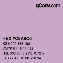 Color code: HEX #C8A8C6 | qconv.com
