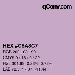 颜色代码: HEX #C8A8C7 | qconv.com