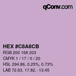 Color code: HEX #C8A8CB | qconv.com