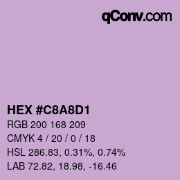 カラーコード: HEX #C8A8D1 | qconv.com