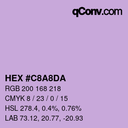 カラーコード: HEX #C8A8DA | qconv.com