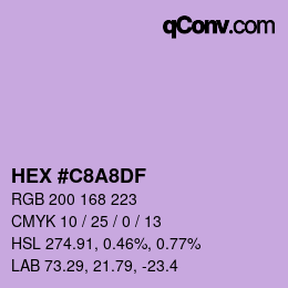 カラーコード: HEX #C8A8DF | qconv.com