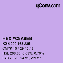 颜色代码: HEX #C8A8EB | qconv.com