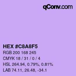 Color code: HEX #C8A8F5 | qconv.com