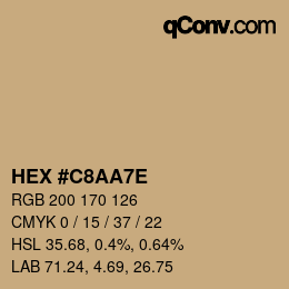 カラーコード: HEX #C8AA7E | qconv.com