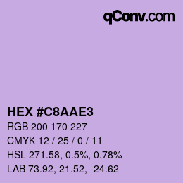 カラーコード: HEX #C8AAE3 | qconv.com