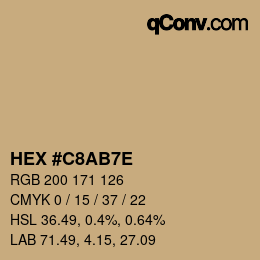 Color code: HEX #C8AB7E | qconv.com