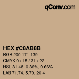 Código de color: HEX #C8AB8B | qconv.com