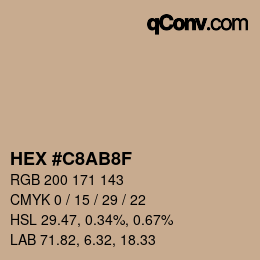 Color code: HEX #C8AB8F | qconv.com
