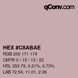 Color code: HEX #C8ABAE | qconv.com