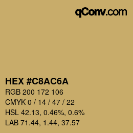 Código de color: HEX #C8AC6A | qconv.com