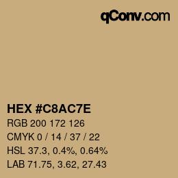 Color code: HEX #C8AC7E | qconv.com