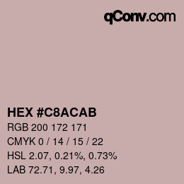 Color code: HEX #C8ACAB | qconv.com