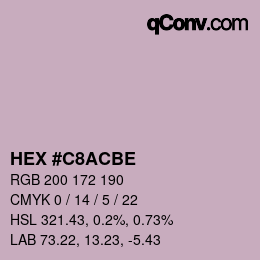 カラーコード: HEX #C8ACBE | qconv.com