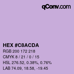 颜色代码: HEX #C8ACDA | qconv.com