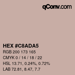 Código de color: HEX #C8ADA5 | qconv.com